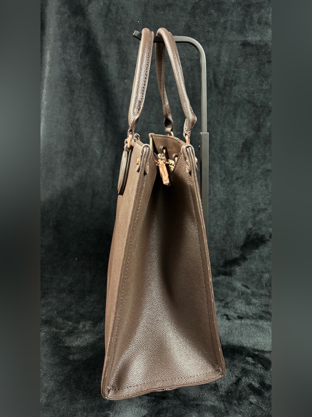 LuneVille Butterfly Coffee Brown Embroidered Large Tote Bag - Picture 3 of 14